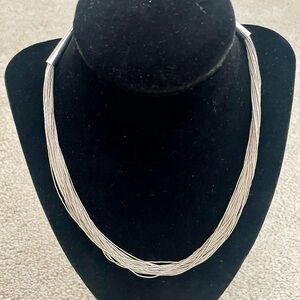 Vintage Navajo Native American Liquid Silver Sterling Multi Strands Necklace Sun